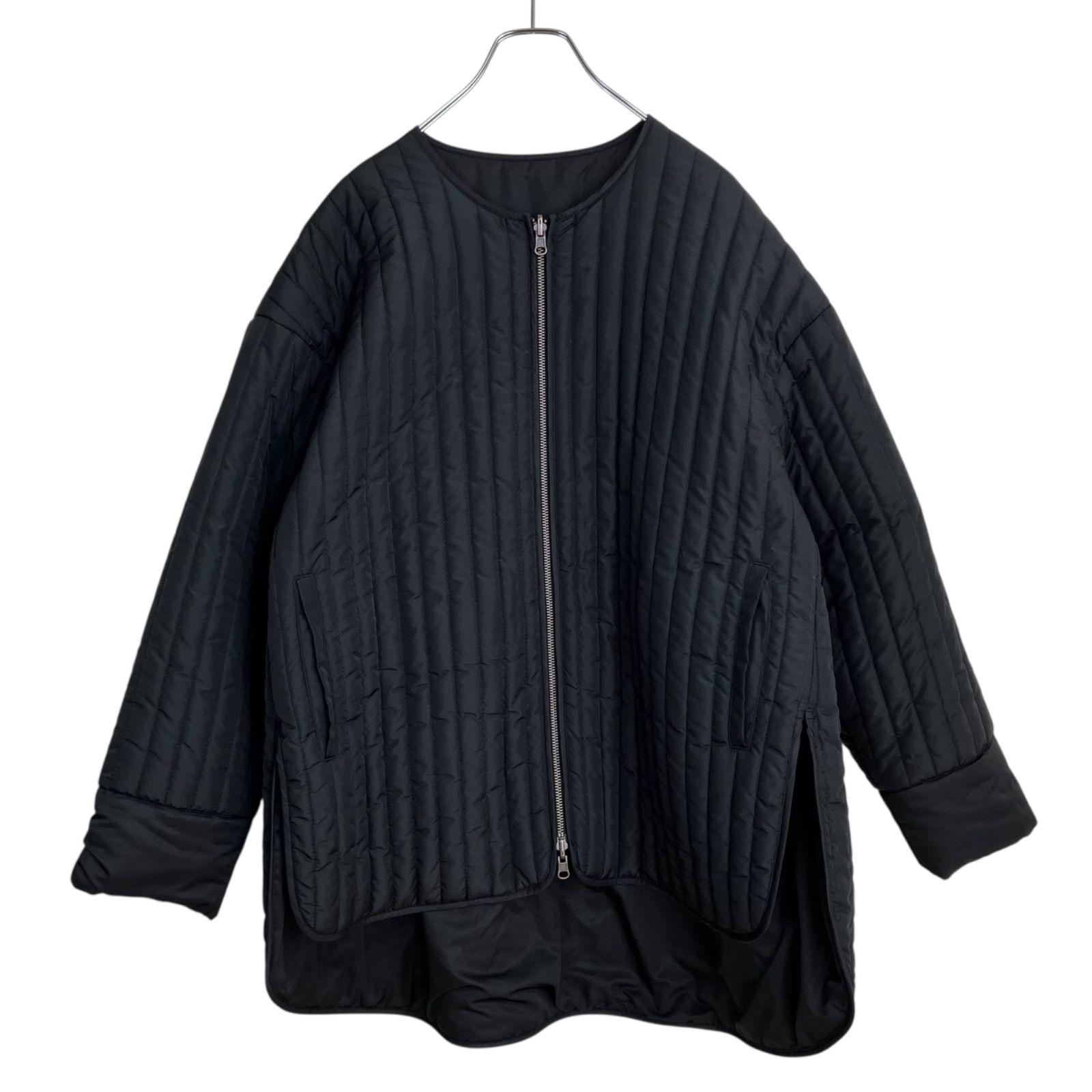 BEARDSLEY キルトリバーシブルコート F ブラック 黒 ビアズリー オーバーサイズ キルティング ノーカラー ジャンパー ブルゾン 2WAY BEZ1002608A0006