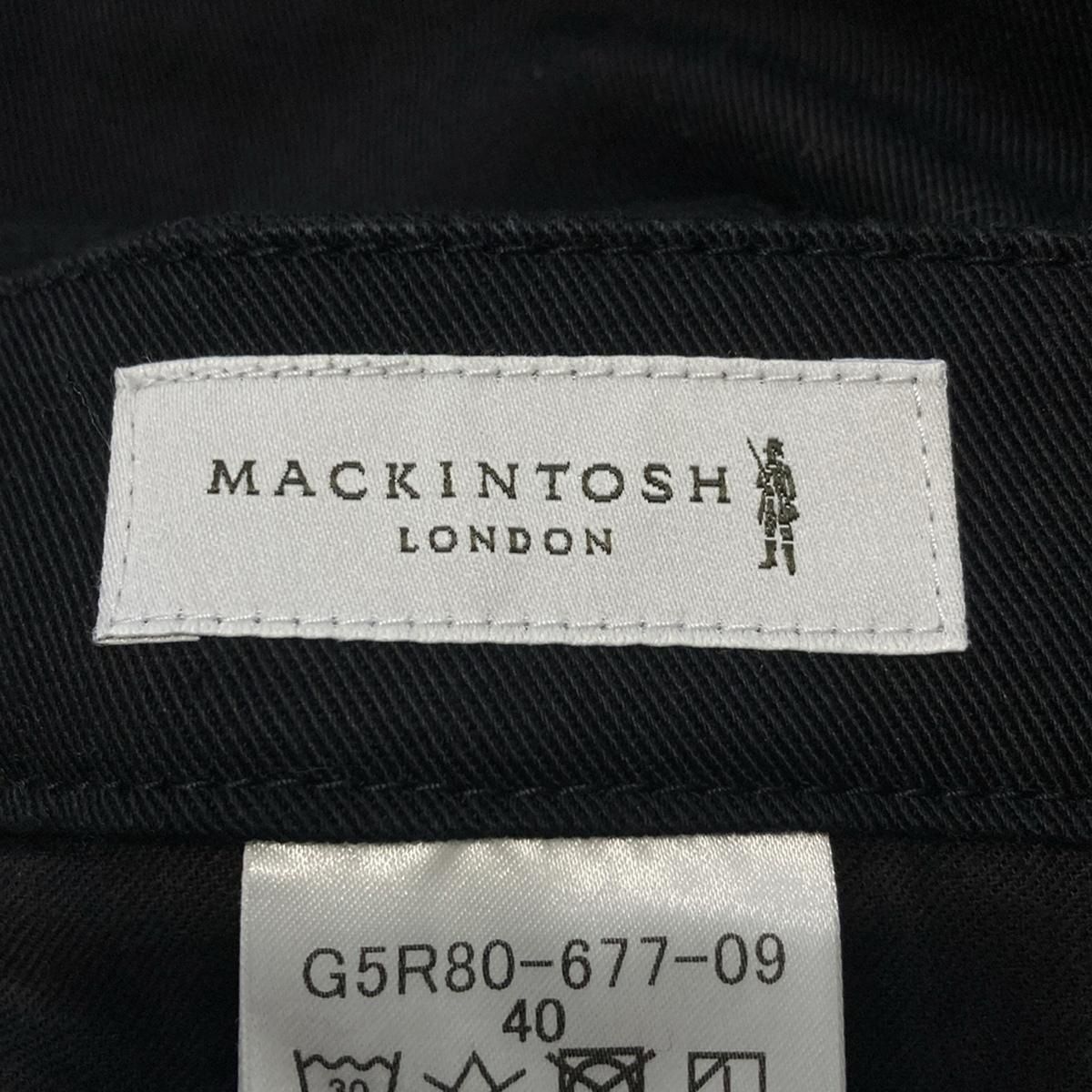 MACKINTOSH LONDON マッキントッシュロンドン パンツ サイズ40 M レディース - 黒 フルレングス レザータグ DECORATOM_COM_BR