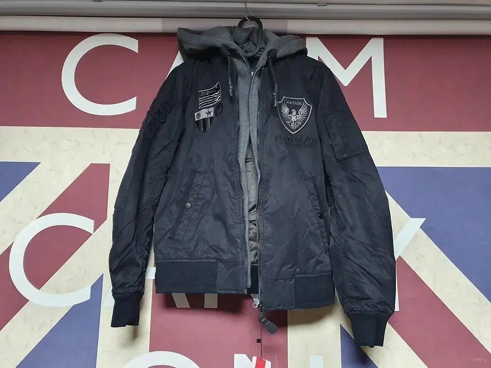 buckaroo レディース フード アウター ワッペン装飾 ジャケット S 90 ブラック