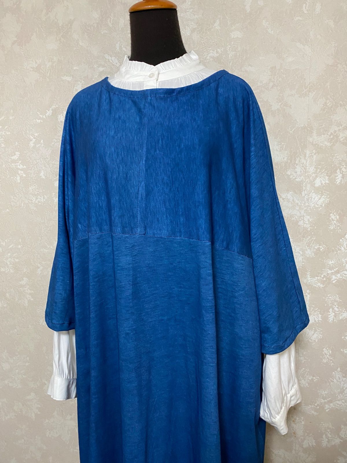 478.藍染めのワンピース ゆったり