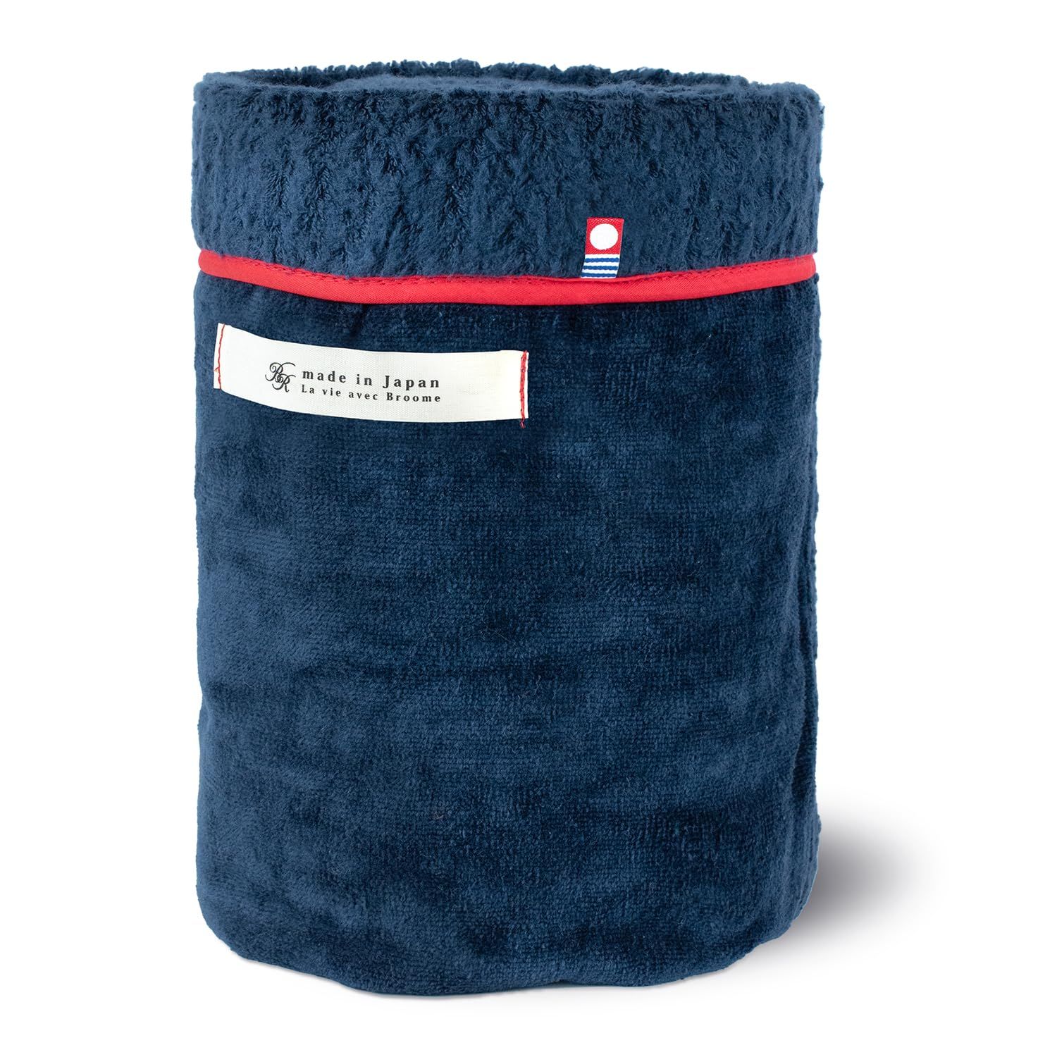 ブルーム 今治産 ひざ掛け ブランケット アヴニール 約98×70cm 日本製 綿100% 洗える リバーシブル シープ加工 ひざかけブランケット (ネイビー)