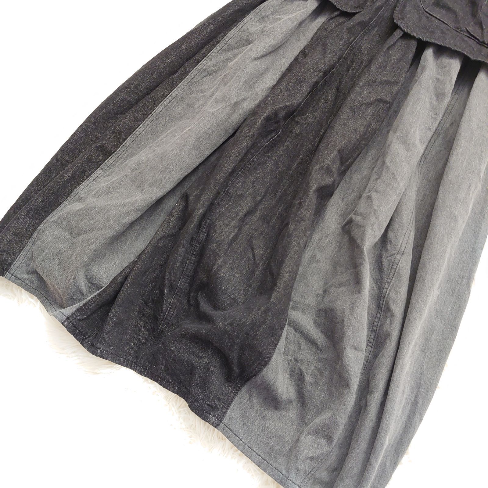 mililopiulu ミリロピュール デニムジャンパースカート バルーン