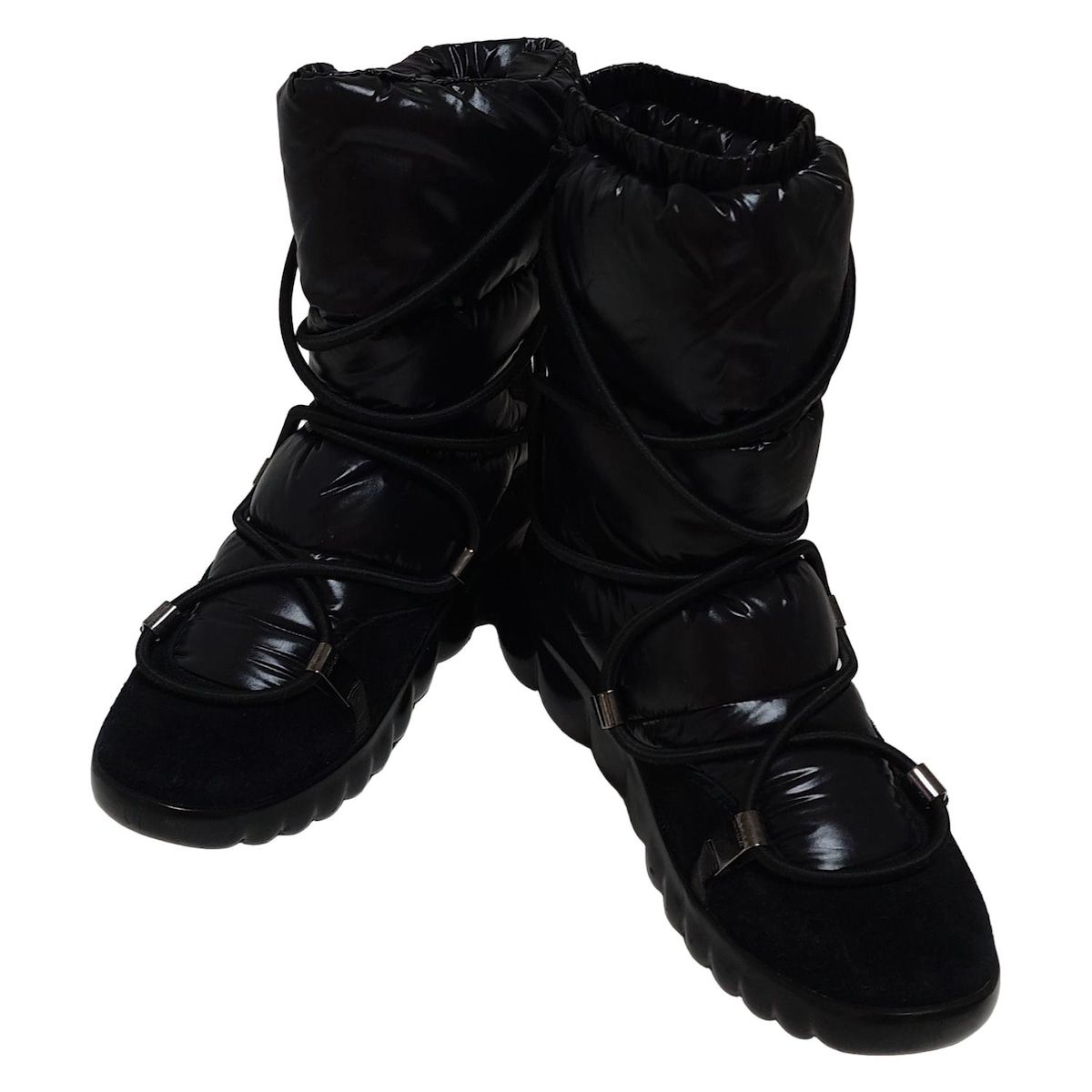 MONCLER モンクレール ショートブーツ 38 レディース - 黒 スノーブーツ ダウン