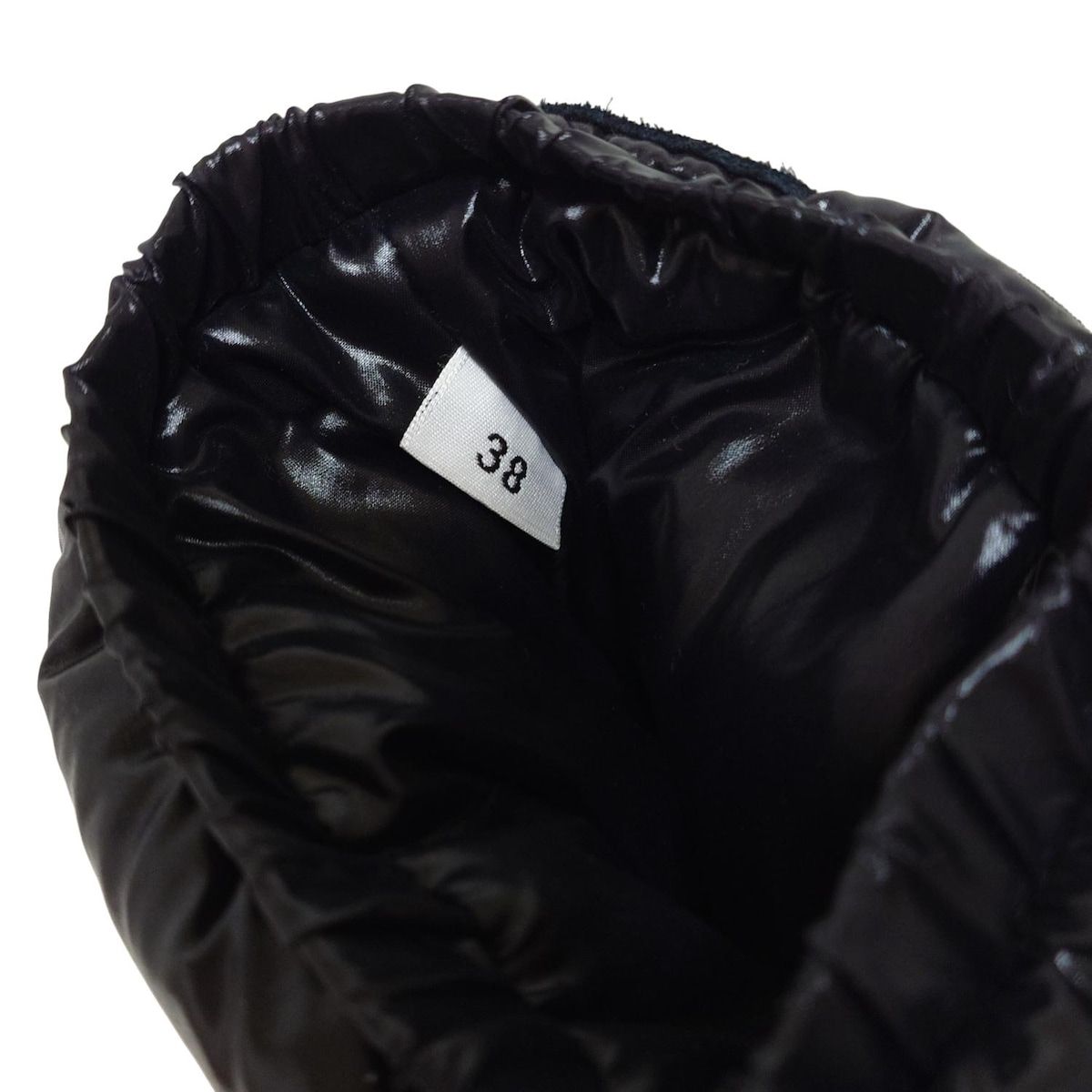  MONCLER モンクレール ショートブーツ 38 レディース - 黒 スノーブーツ ダウン ブーティ ブーツ