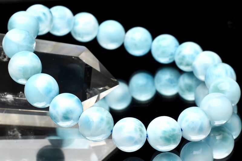 １点物 AA カリブの宝石 ラリマー 10mm ブレスレット パワーストーン 天然石 _U7822