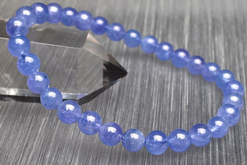 １点物 AAA 透明度抜群 タンザナイト 6mm ブレスレット パワーストーン 天然石 _U7813