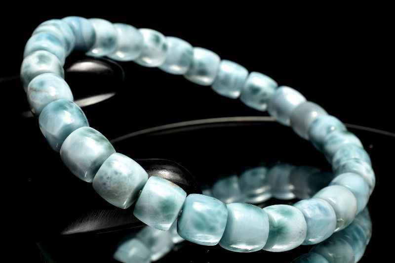 １点物 三大ヒーリング ラリマー 6.5x7.5mm チューブ ブレスレット パワーストーン 天然石 _MC331