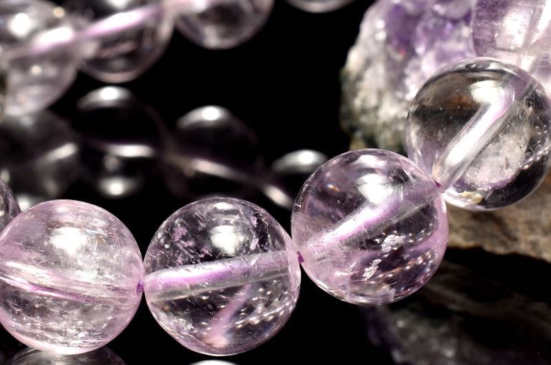 １点物 透明クリア 無垢 クンツァイト 11.5mm ブレスレット パワーストーン 天然石 _MC194