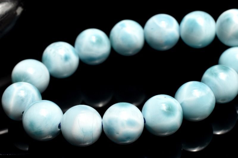 １点物 AA 美しい波模様 ラリマー 7mm ブレスレット パワーストーン 天然石 _MC375