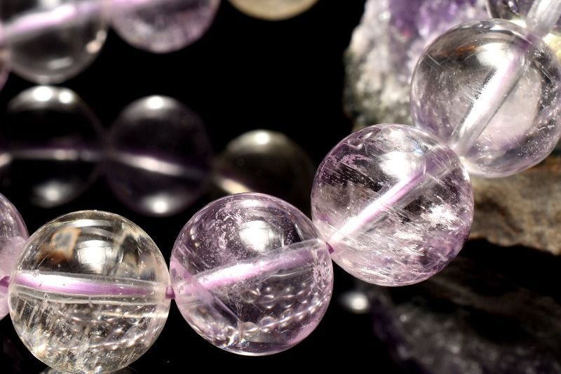 １点物 透明クリア 無垢 クンツァイト 11.5mm ブレスレット パワーストーン 天然石 _MC196