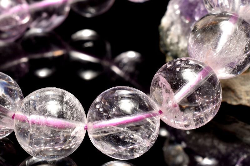 １点物 透明クリア 無垢 クンツァイト 12.5mm ブレスレット パワーストーン 天然石 _MC198 WWW_NOITHATQUANGTHANH_NET