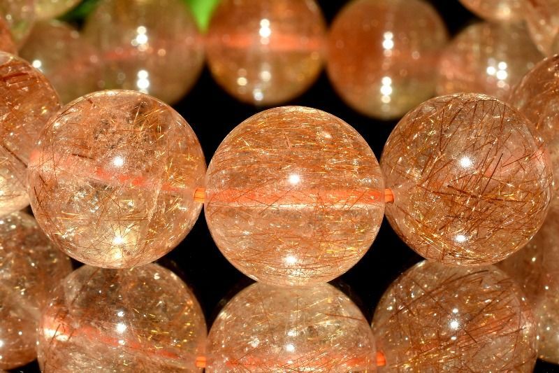 １点物 透明 内包美 ブロンズルチルクォーツ 15mm ブレスレット パワーストーン 天然石 _MC175