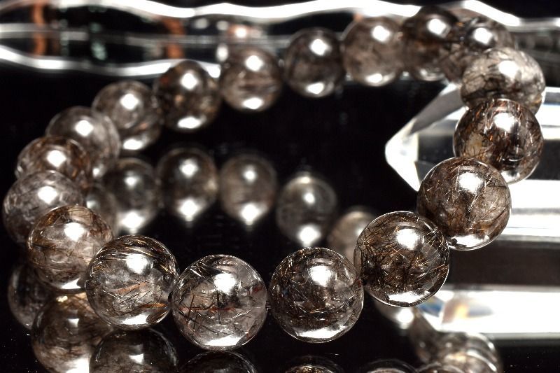 １点物 濃密内包 ブラックブロンズルチルクォーツ 11mm ブレスレット パワーストーン 天然石 _MC249