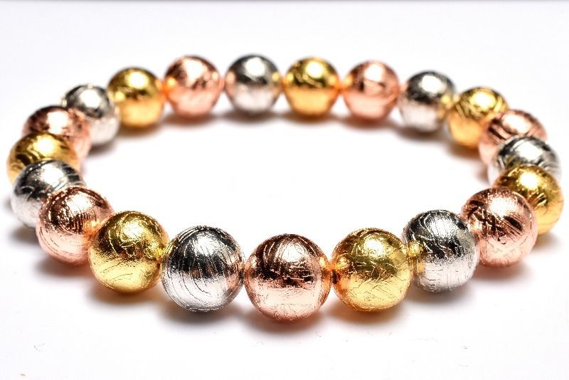 １点物 宇宙からの贈り物 MIXメテオライト アルタイ隕石 10mm ブレスレット パワーストーン 天然石 _MC397