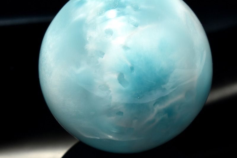 １点物 大珠 三大ヒーリング ラリマー 28mm 丸玉 台座付き スフィア パワーストーン 天然石 _CG6742 宅急便