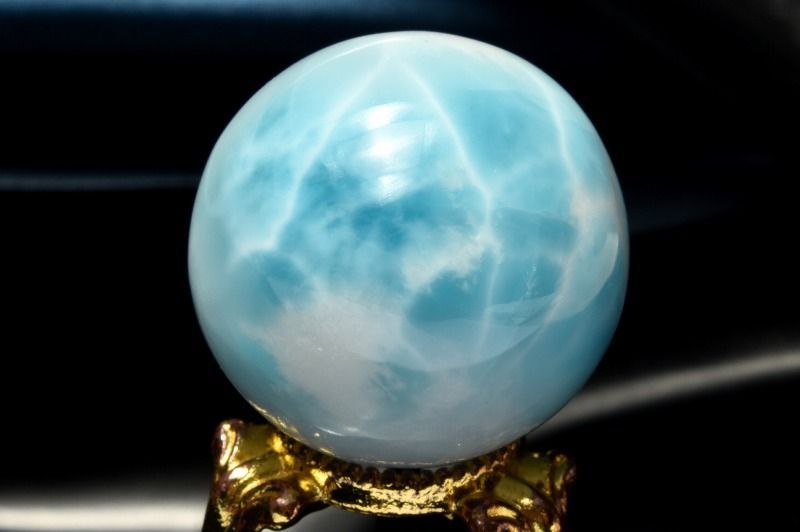 １点物 大珠 三大ヒーリング ラリマー 27.5mm 丸玉 台座付き スフィア パワーストーン 天然石 _CG6743 宅急便