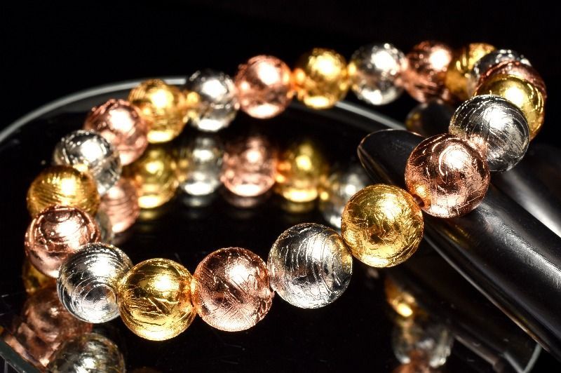 １点物 宇宙からの贈り物 MIXメテオライト アルタイ隕石 10mm ブレスレット パワーストーン 天然石 _MC397 NEXPOTALLINN_EU