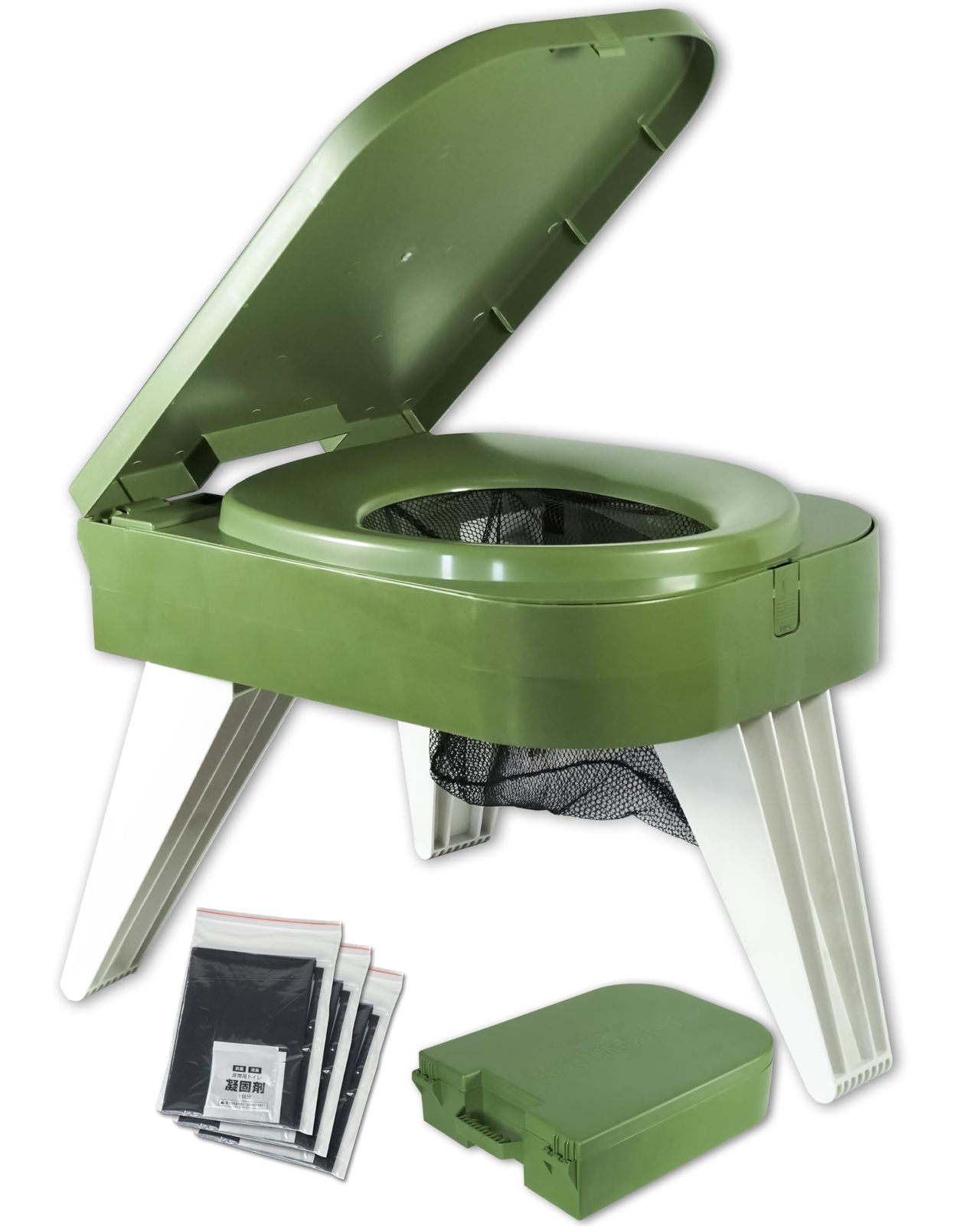 FUTUREFOX 防災士推奨 簡易トイレ 災害用 防災トイレ ポータブルトイレ コンパクト 耐荷重150kg トイレキット付属