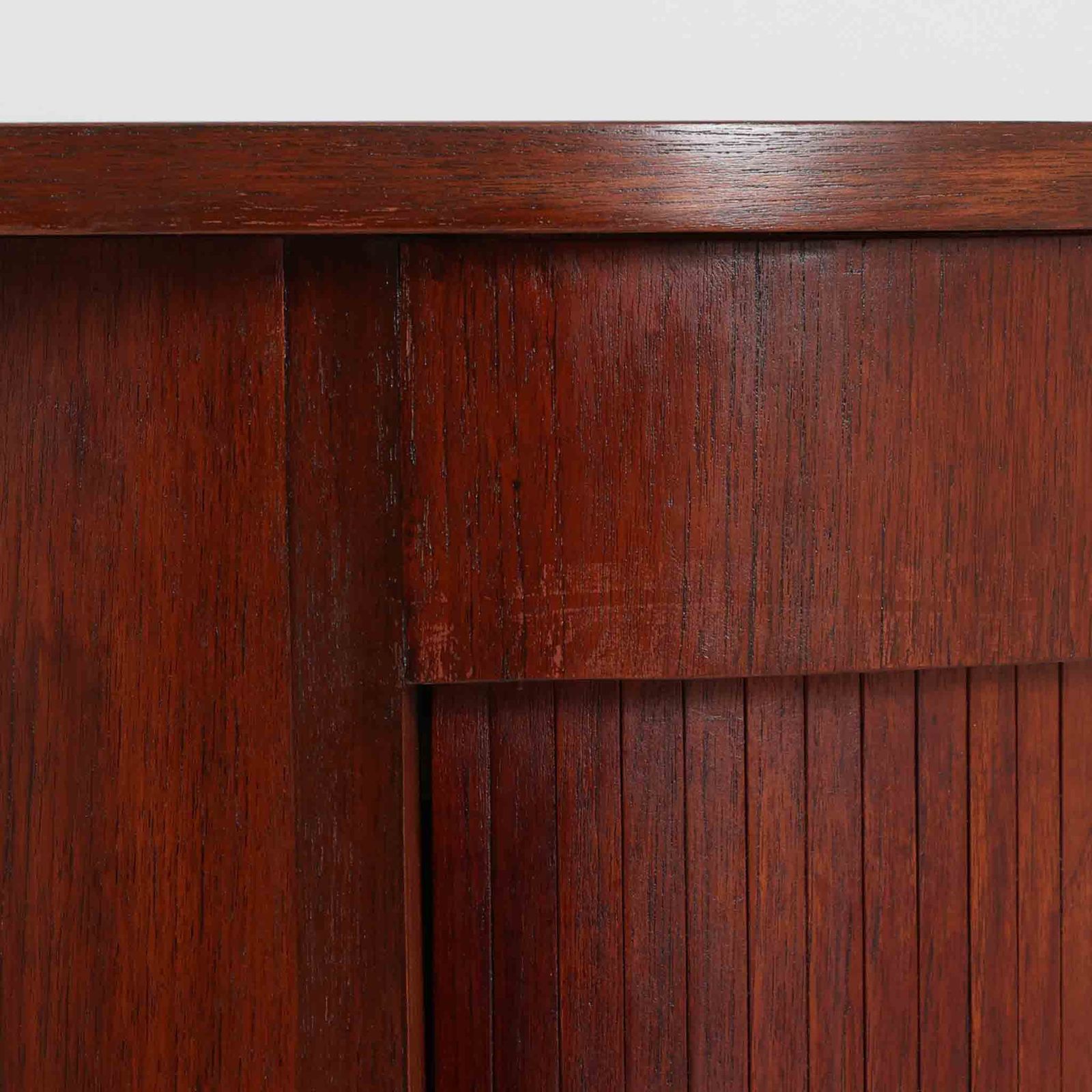 木製デスク 蛇腹収納