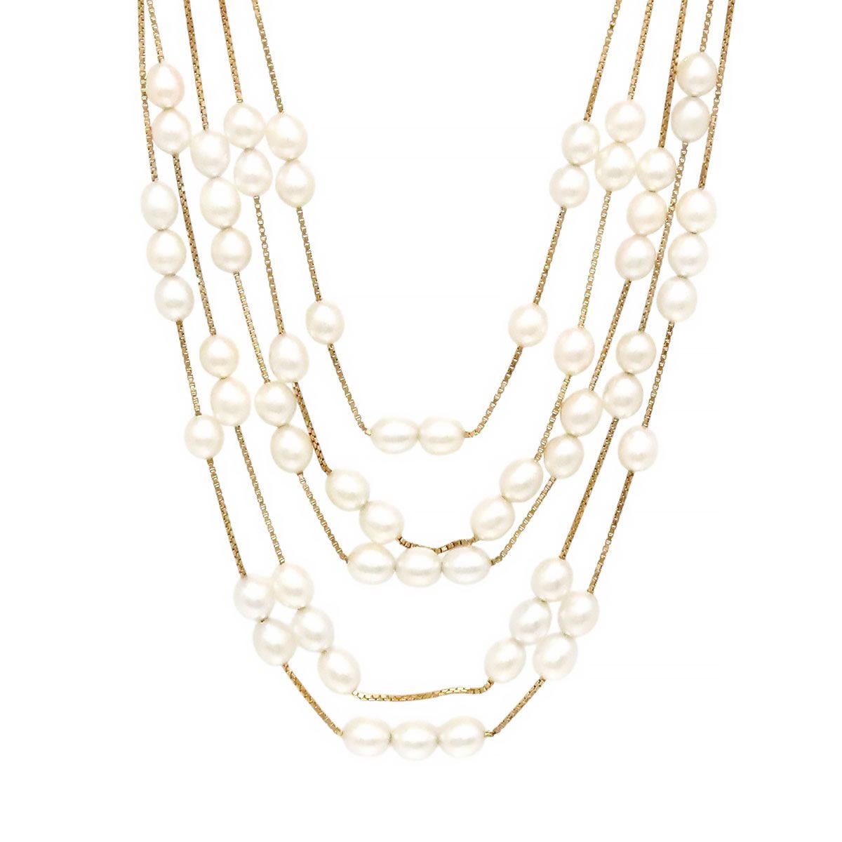 タサキ パール 5連 ネックレス K18 K18YG レディース TASAKI ジュエリー