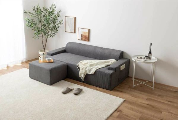 2点セット 3人掛け 圧縮ソファ オットマン サイドポケット ソファー NEXPOTALLINN_EU