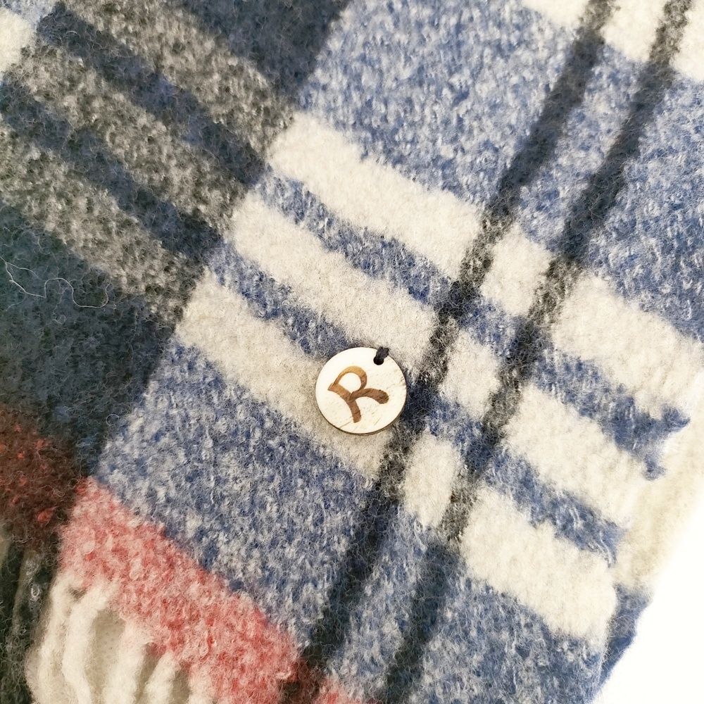 45R|45rpm メリノカシミヤチェックストール 定価36000円 マフラー ストール ネイビー ホワイト レディース フォーティーファイブアールピーエム 5-1016T◎