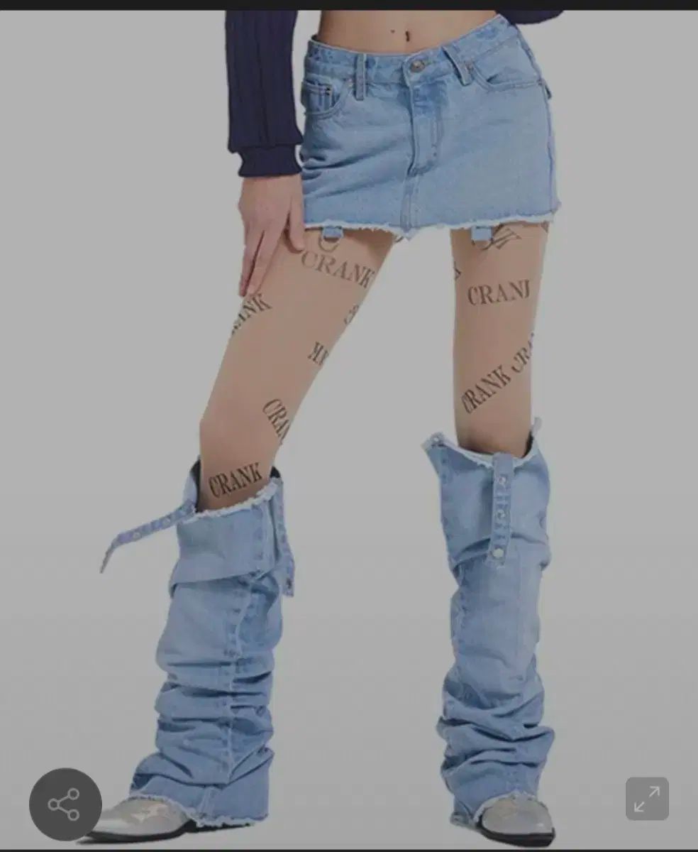 CRNK レイヤード デニム スカート ライトブルー m