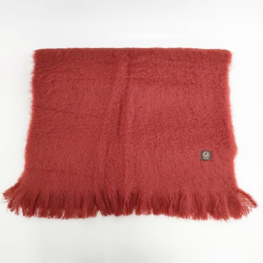 MANTAS EZCARAY マンタスエスカライ ♥品 EZCARAY モヘアストール 定価24200円 無地 大判 マフラー ストール レッド レディース 5-1016T◎