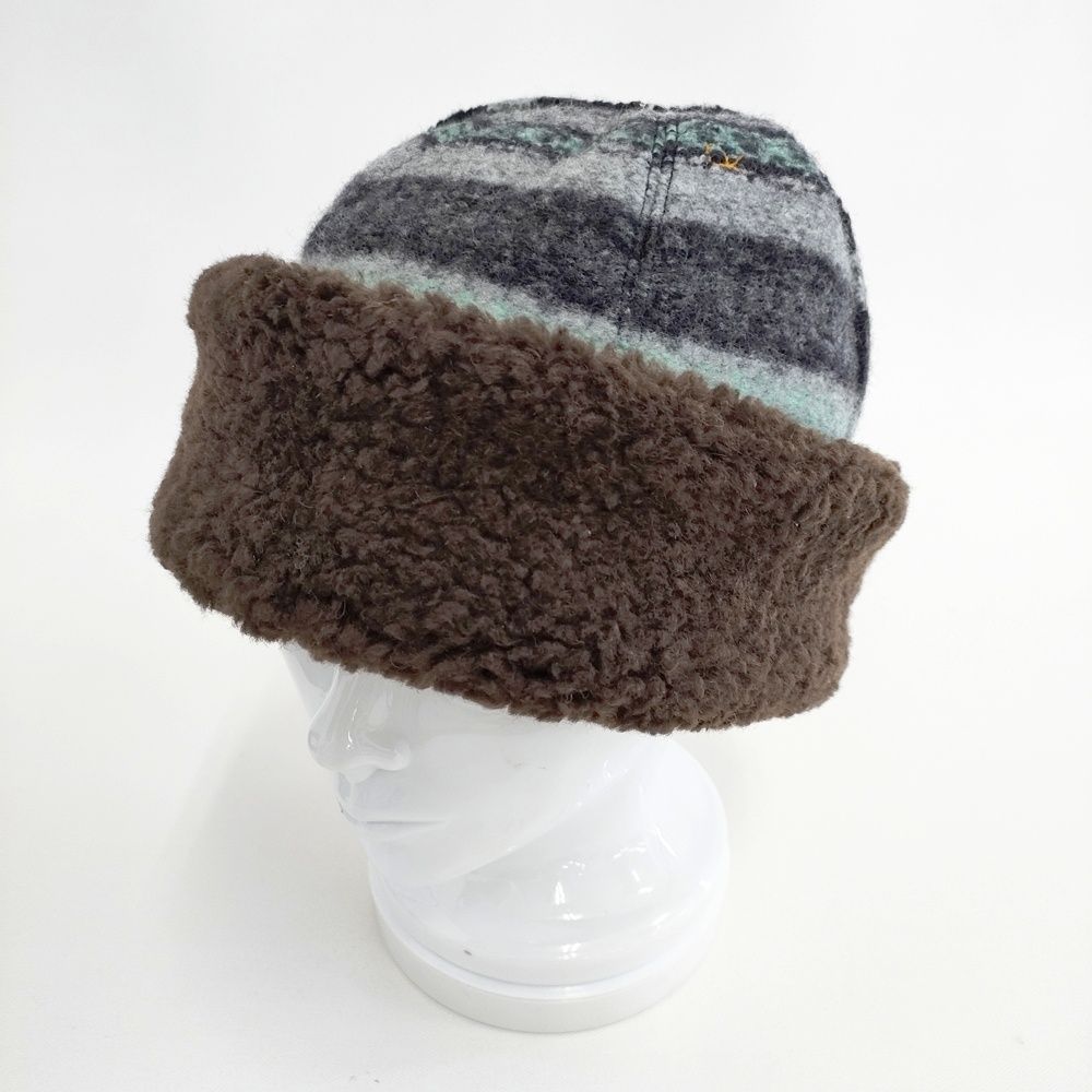 45R|45rpm ダカーポフェアアイルのニットキャップ 定価17600円 帽子 ニットキャップ ブラウン ネイビー レディース フォーティーファイブアールピーエム 5-1016T◎