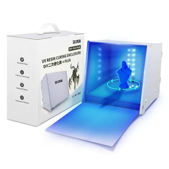SK本舗 光造形 3Dプリンター レジン用 二次硬化機 UVライト PLUS タイマー付き ホワイト