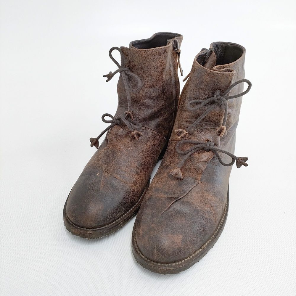 HENRY CUIR ショートブーツ 36サイズ ブーツ ブラウン レディース  