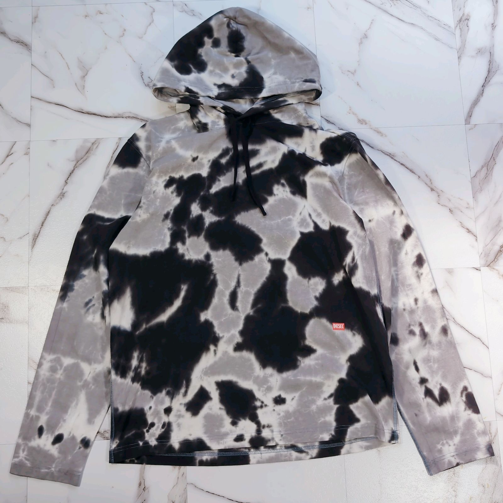 DIESEL T-CRANE-LS-HOOD-N1 タイダイ M フード付L/S TEE ポルトガル製