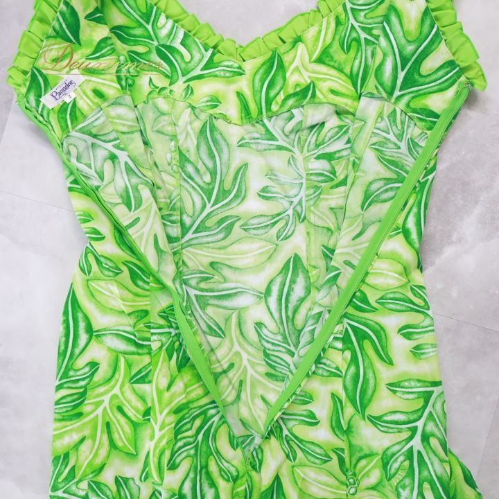 フラダンス 衣装 ワンピース ドレス グリーン系 パンドール フラ