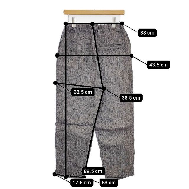 麻のメランジ織パンツ リネンイージーワイド