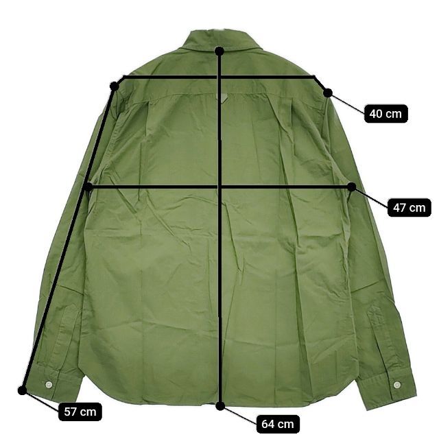 MHL. 595-153372 定価16800円 コットン 長袖シャツ グリーン