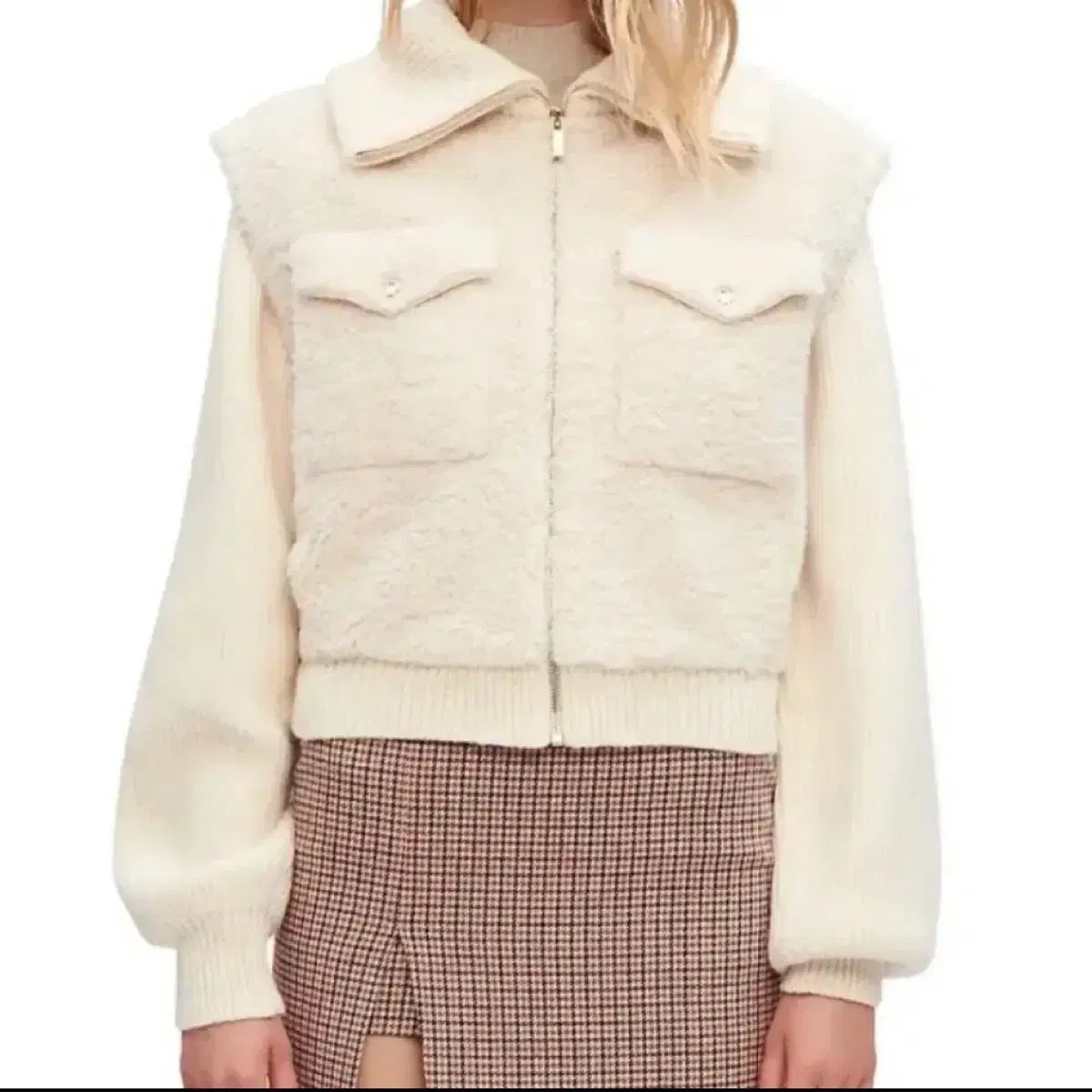 Maje マージュ シープスキン ニット ジャケット 36