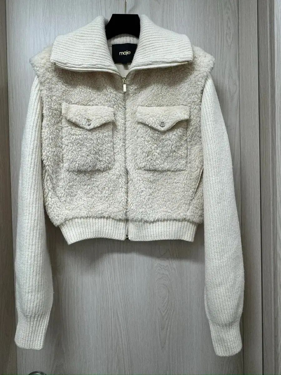 Maje マージュ シープスキン ニット ジャケット 36