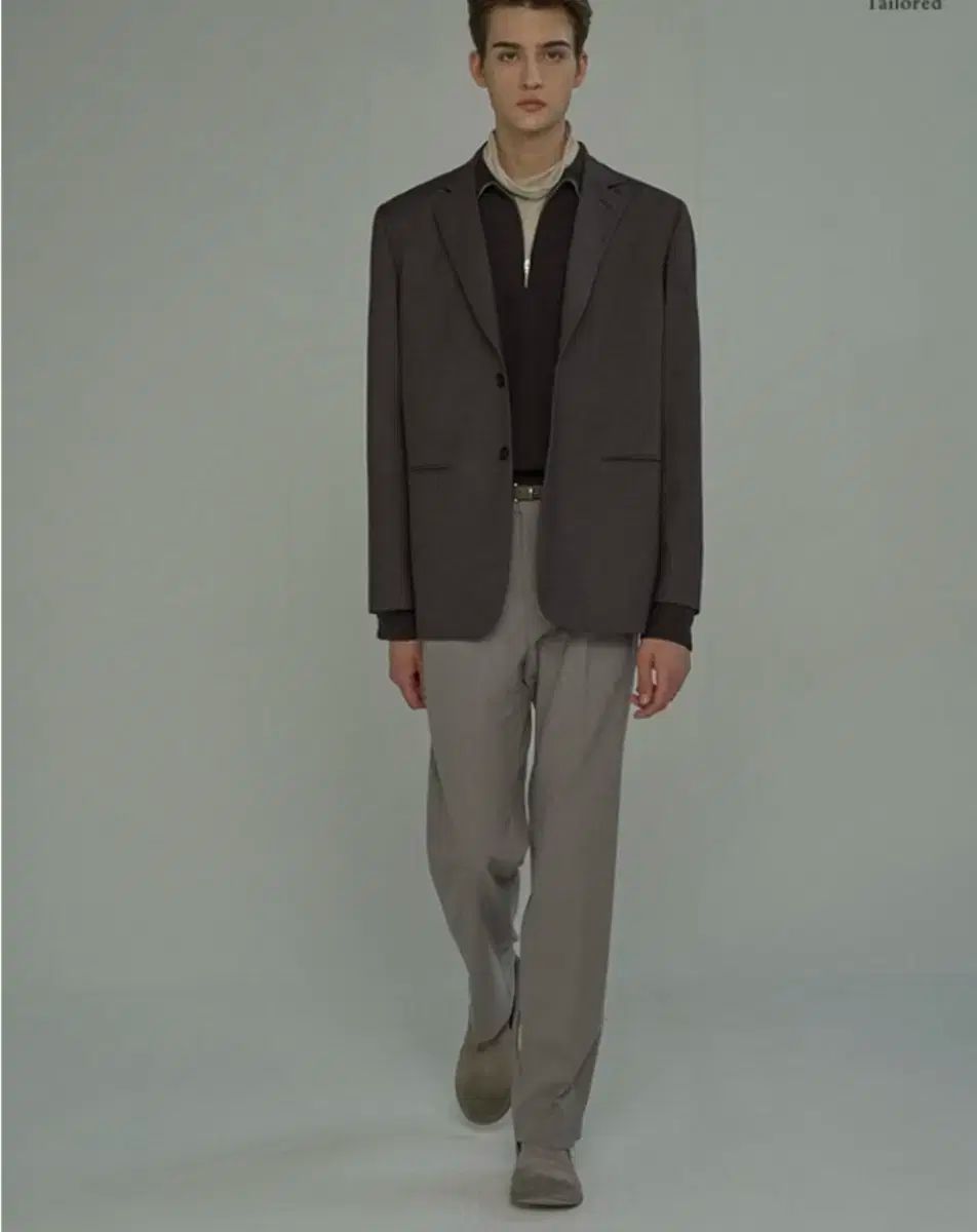 ドラッグオムメリーノウール メランジ ブラウン ブレーザー ジャケット L 出品