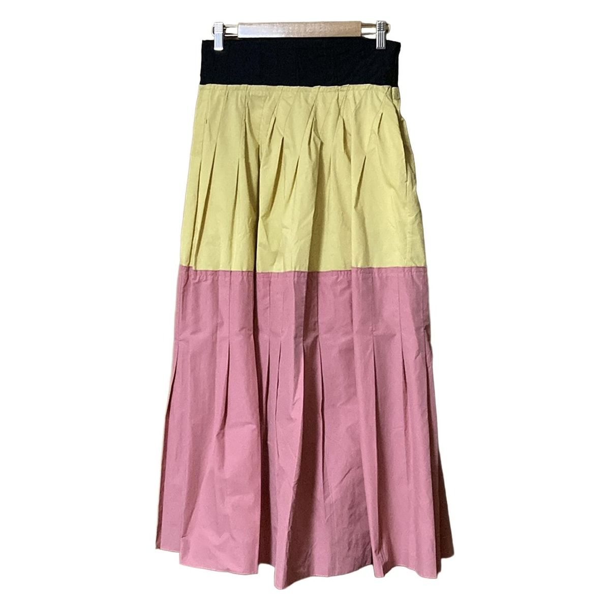 PLAN C プランシー ロングスカート サイズ36 S レディース - イエロー×ピンク マキシ丈