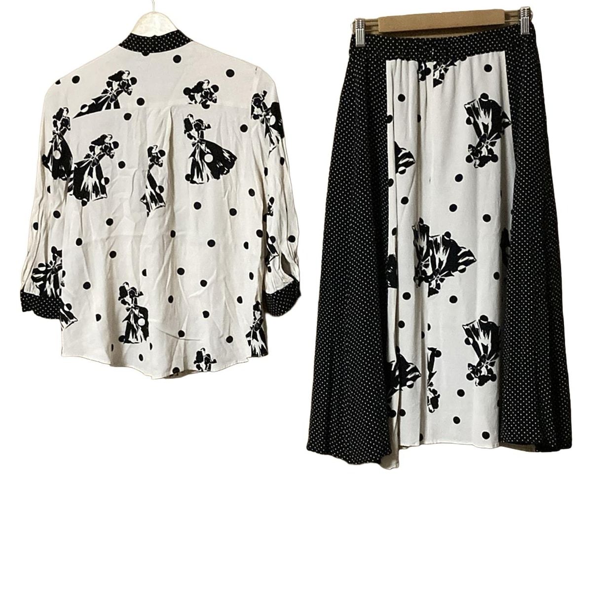 Grace Class グレースクラス スカートセットアップ レディース - ベージュ×黒 ウエストゴム