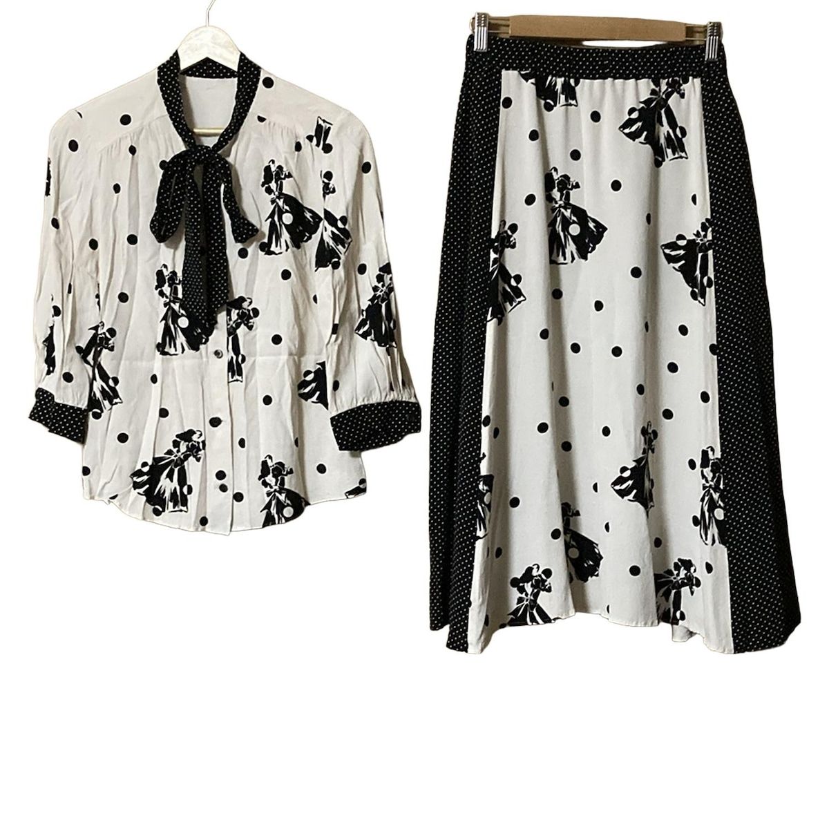 Grace Class グレースクラス スカートセットアップ レディース - ベージュ×黒 ウエストゴム