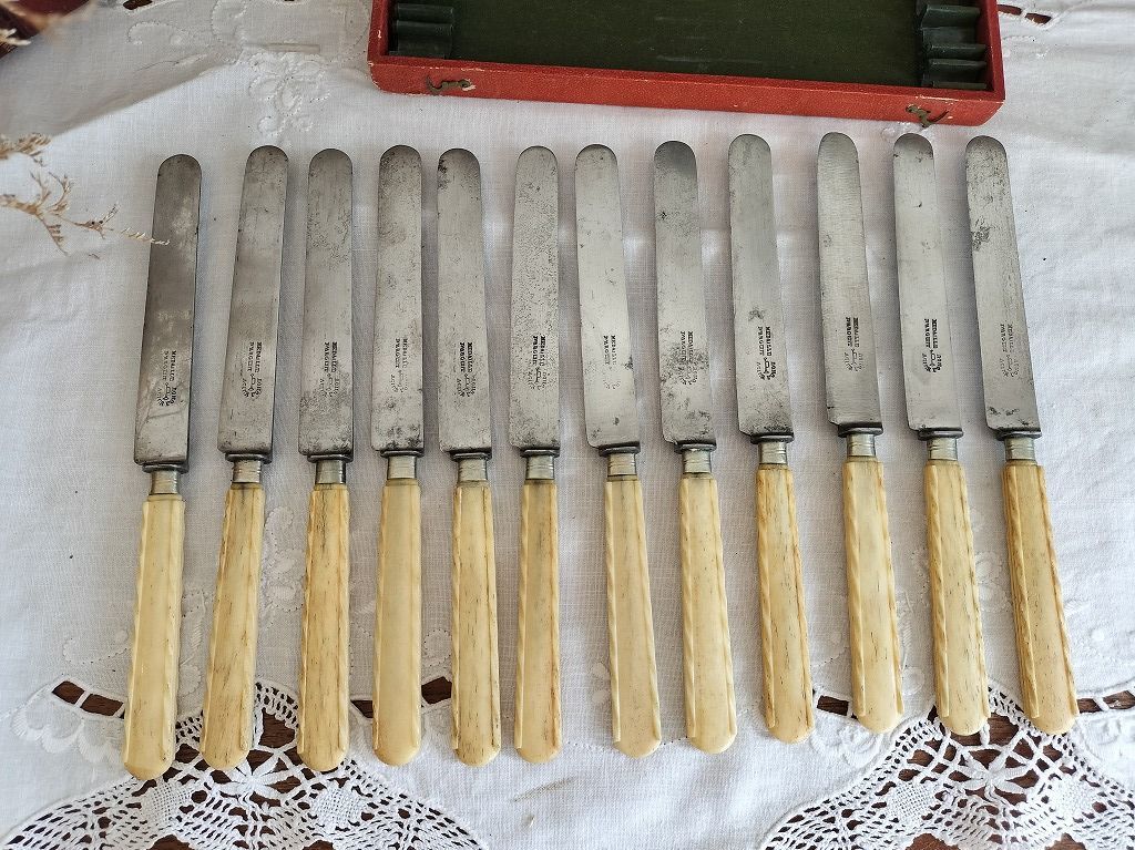 フランス アンティーク 箱つき バターナイフ 12本セット