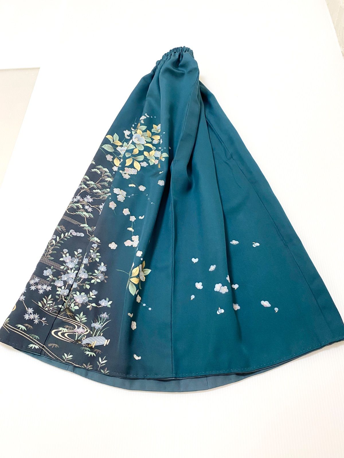 着物スカートフリーサイズ着物リメイクウエストゴムロングスカートフリーサイズ