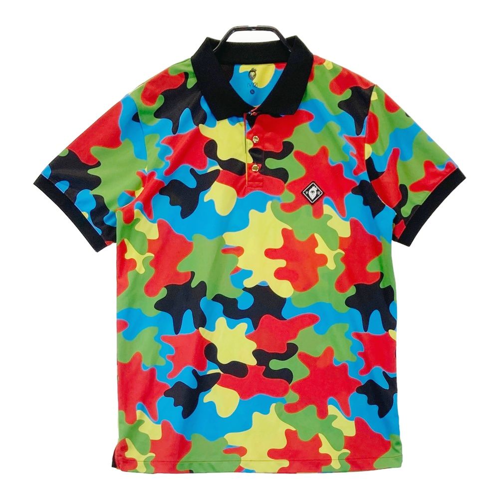 サイズ：XL V12 ヴィトゥエルヴ 半袖ポロシャツ ペイント 総柄