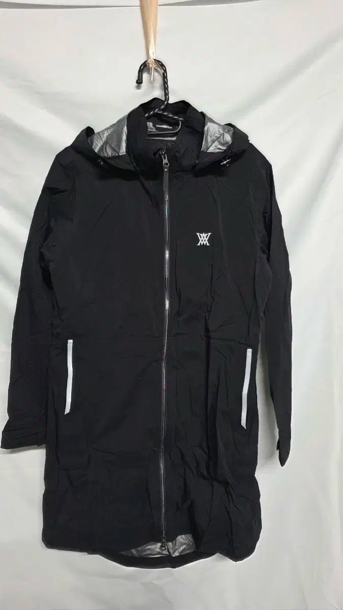 082 アニューブラック ロング フード レインコート