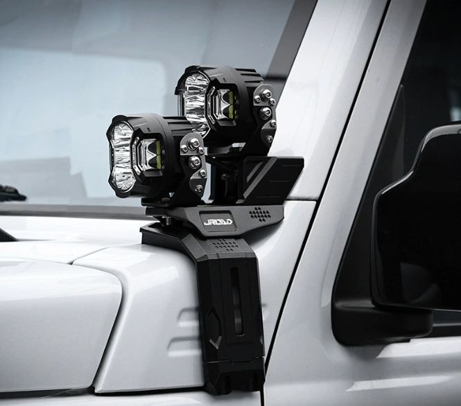 2019- 式 スズキ ジムニー ボンネット両側照明ランプ Aピラー補助灯 2色ライト