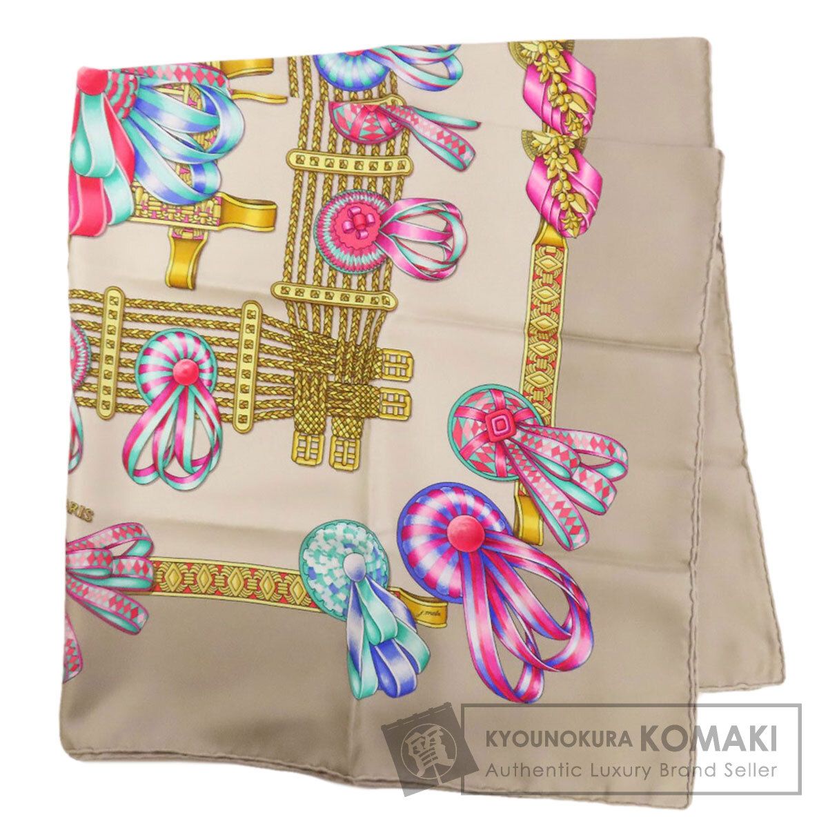 HERMES エルメス カレ90 馬のリボン スカーフ シルク レディース