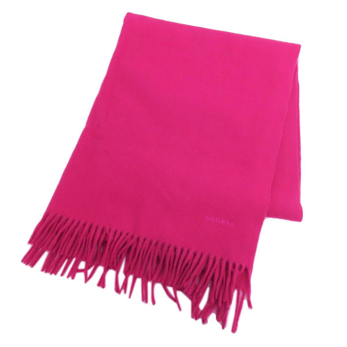 HERMES エルメス ロゴ マフラー カシミヤ レディース