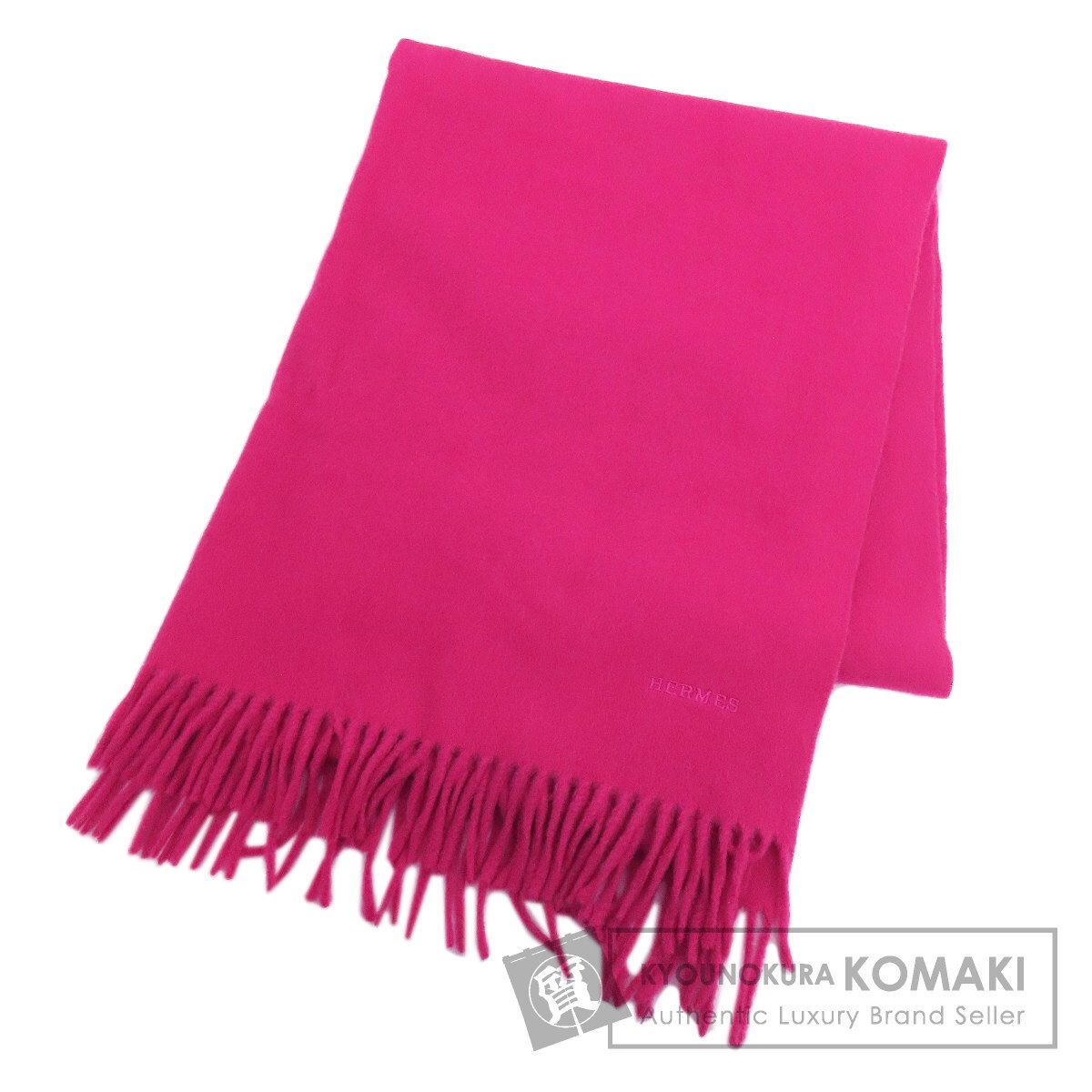 HERMES エルメス ロゴ マフラー カシミヤ レディース