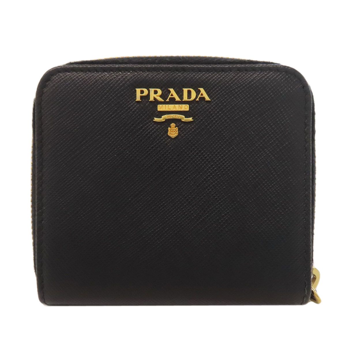 PRADA プラダ ジップ ウォレット 二つ折り財布 小銭入れあり サフィアーノ レディース
